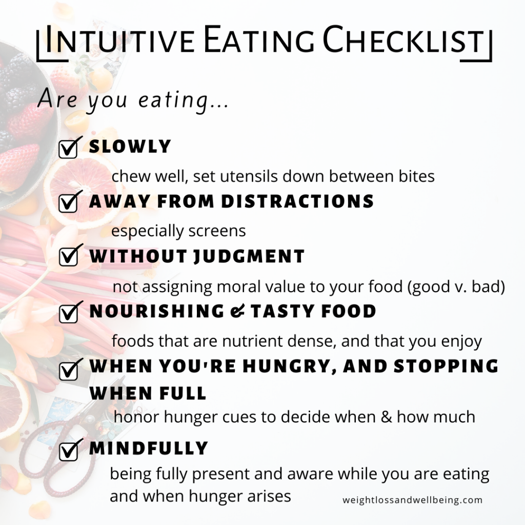 How to Start Intuitive Eating Tips Weight Loss Well Being